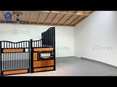 إسطبلات خيول فولاذية ملحومة بالكامل، حشوة من الخيزران / الصنوبر، حظائر خيول مجلفنة